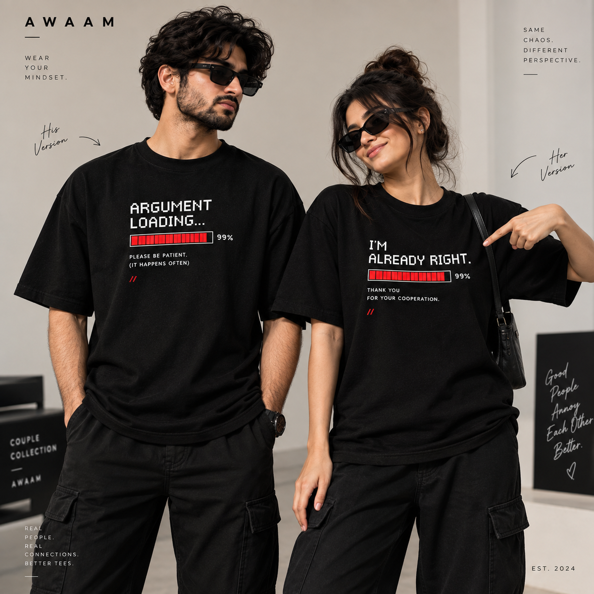 AWAAM — Argument Mode Couple T-Shirt Set