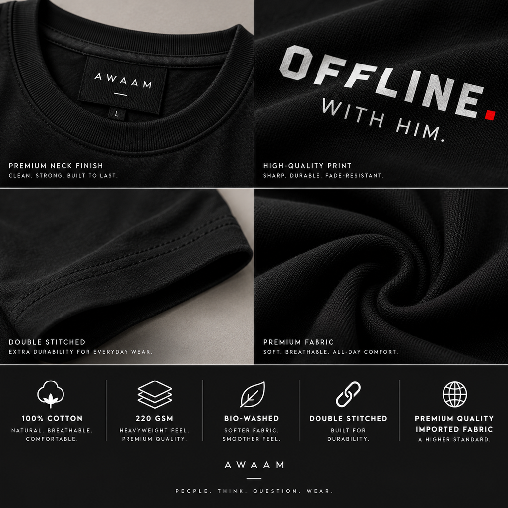 OFFLINE. WITH YOU. — Couple Oversized T-Shirt
