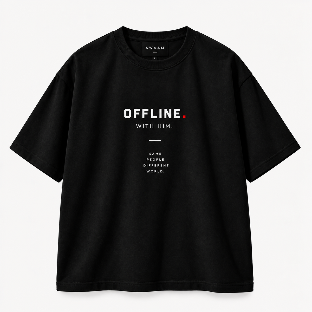 OFFLINE. WITH YOU. — Couple Oversized T-Shirt