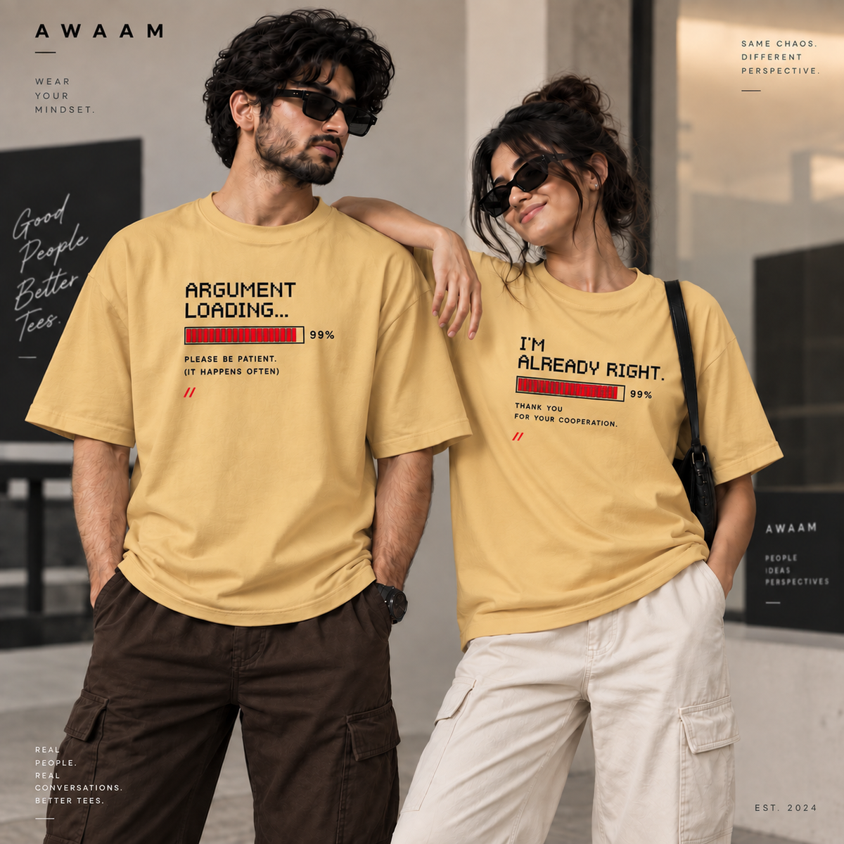 AWAAM — Argument Mode Couple T-Shirt Set
