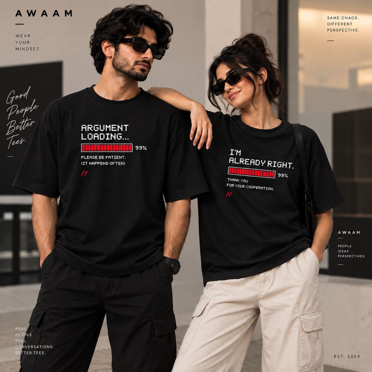 AWAAM — Argument Mode Couple T-Shirt Set