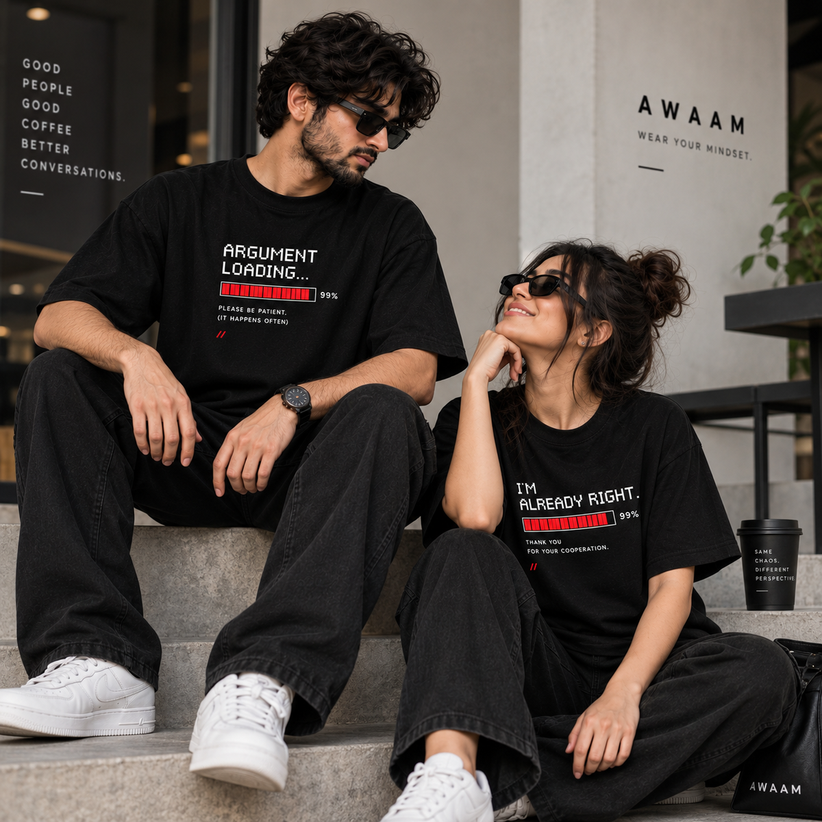 AWAAM — Argument Mode Couple T-Shirt Set