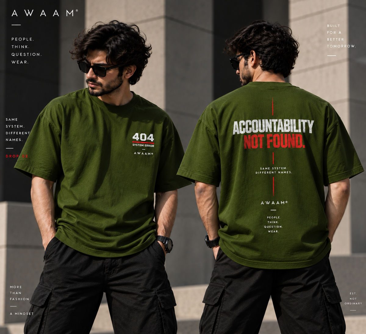 AWAAM — 404 System Error Oversized T-Shirt