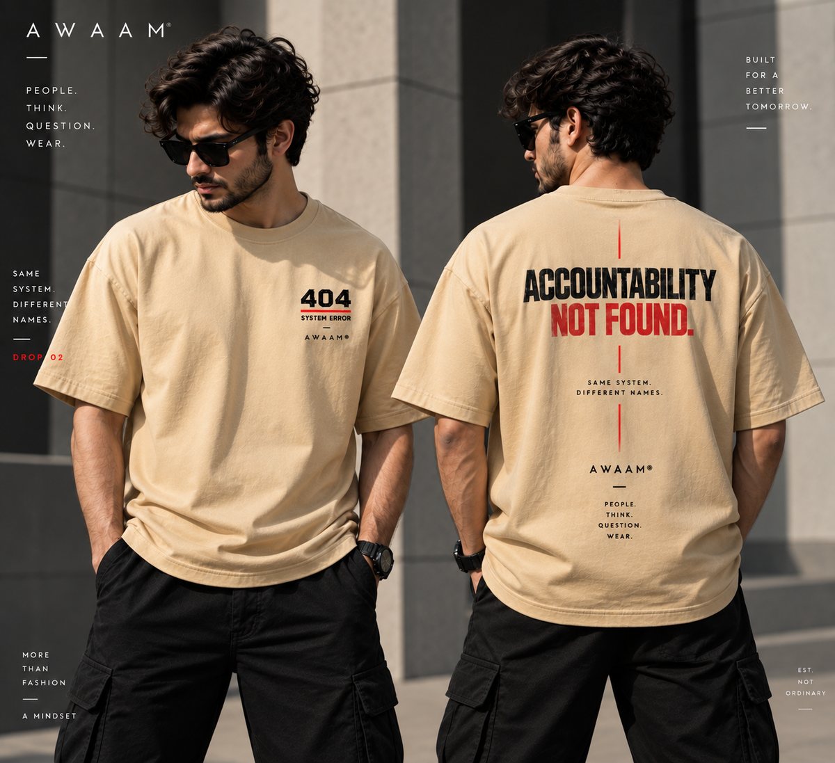 AWAAM — 404 System Error Oversized T-Shirt