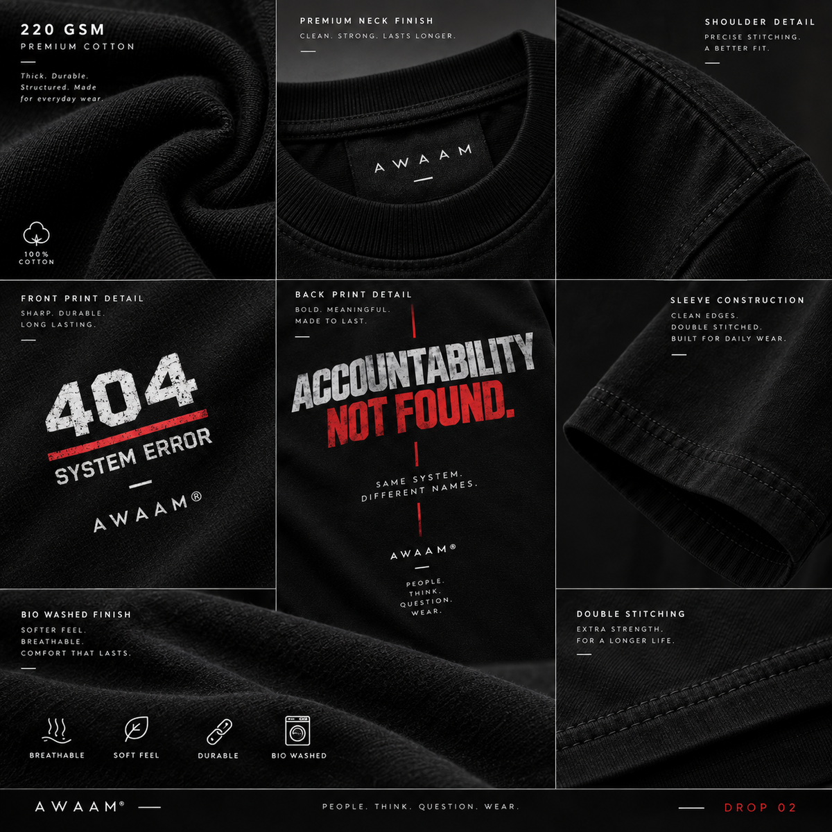 AWAAM — 404 System Error Oversized T-Shirt