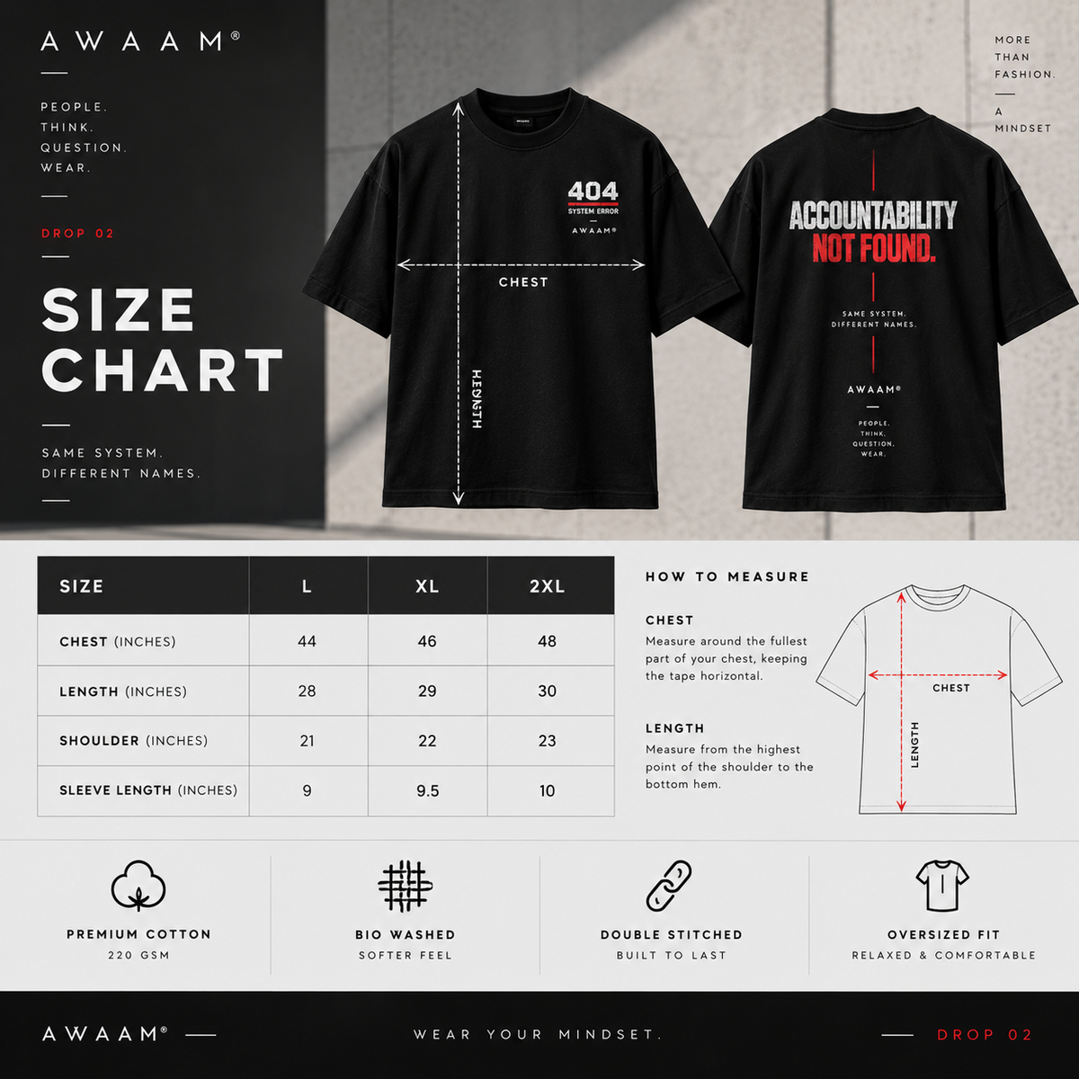AWAAM — 404 System Error Oversized T-Shirt