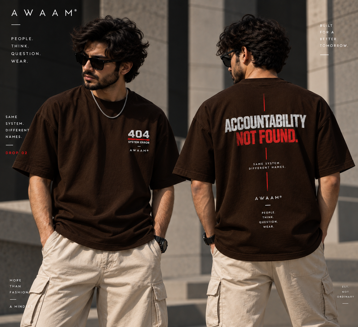 AWAAM — 404 System Error Oversized T-Shirt