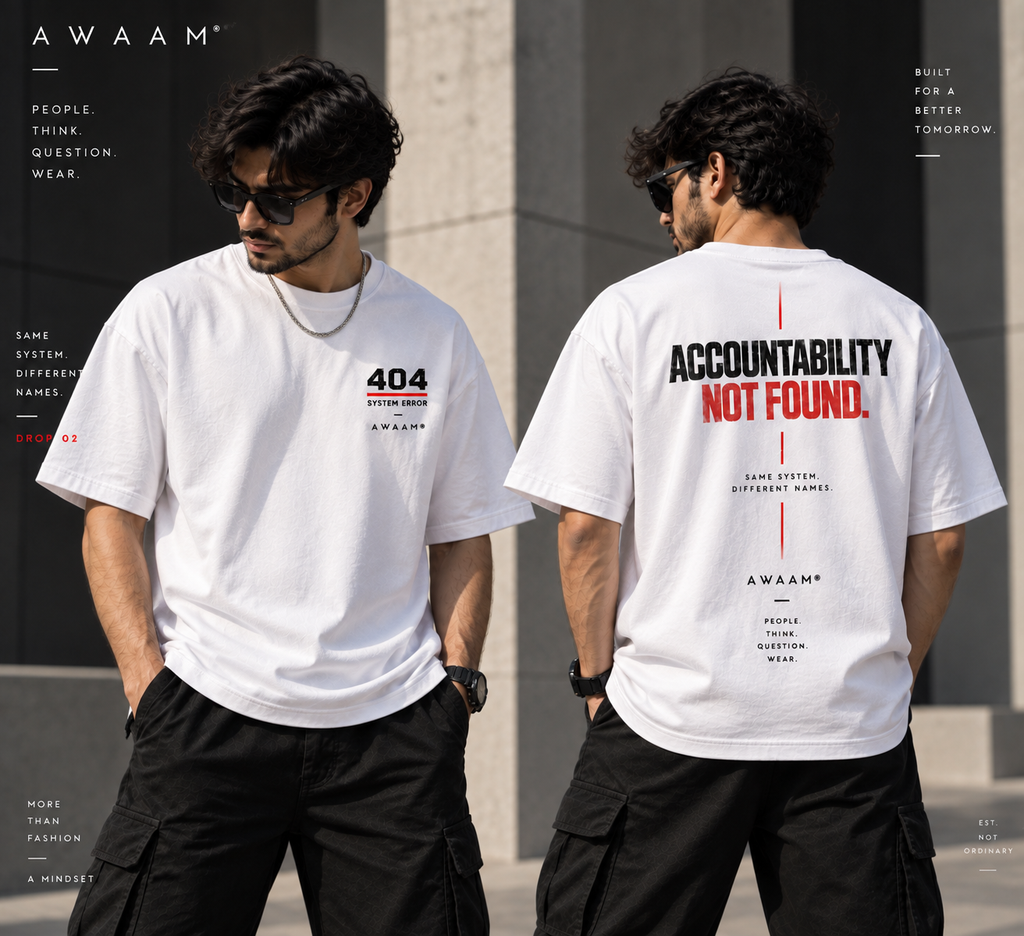 AWAAM — 404 System Error Oversized T-Shirt