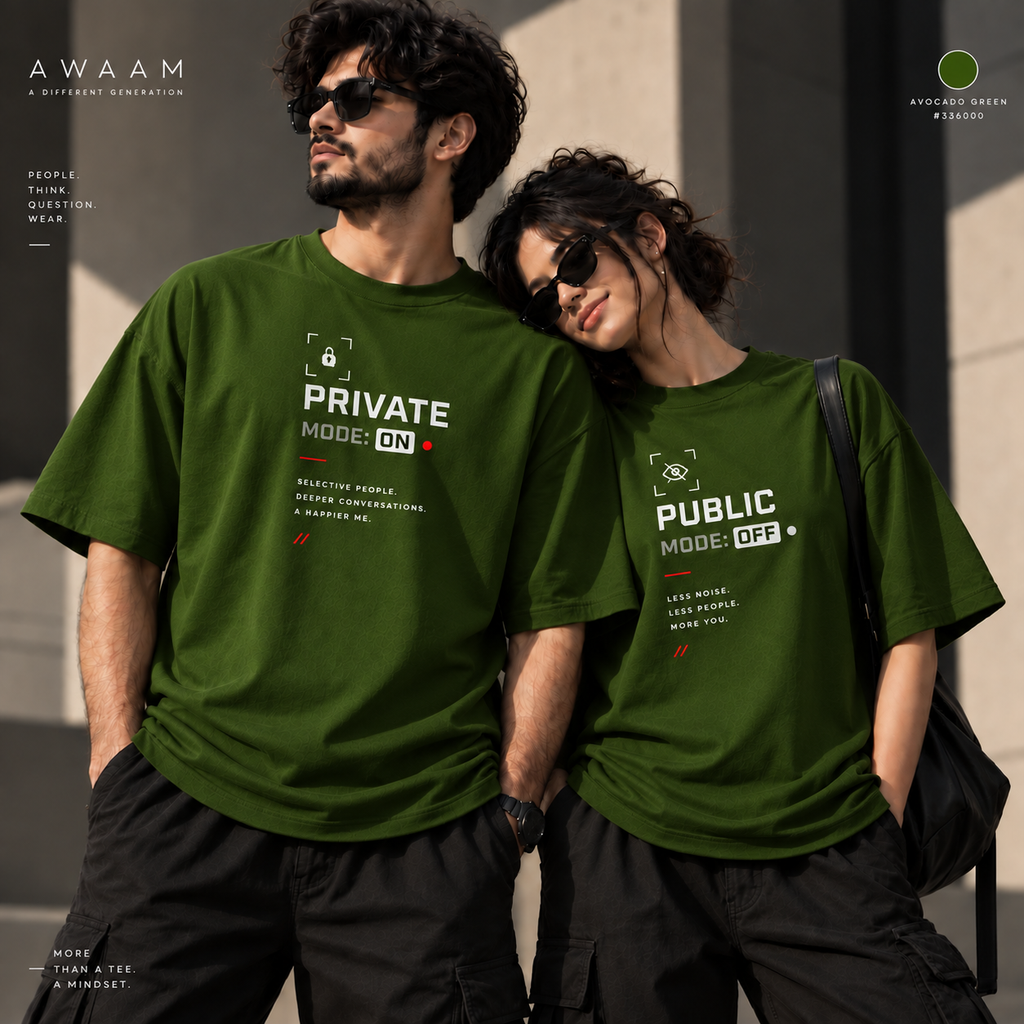 AWAAM Private/Public Mode Couple T-Shirt Set