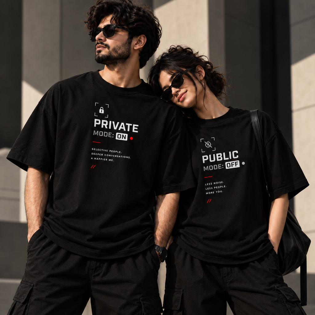 AWAAM Private/Public Mode Couple T-Shirt Set