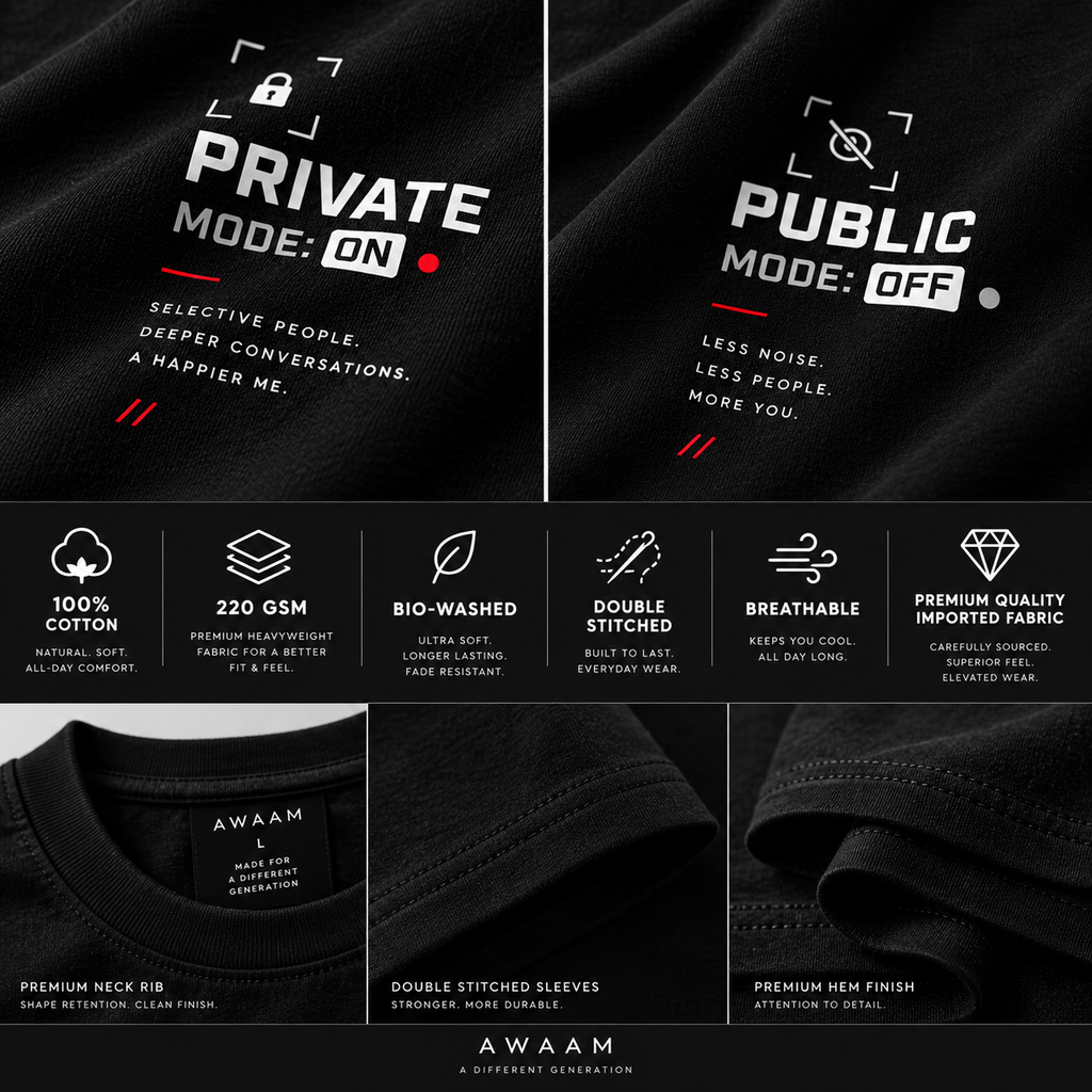 AWAAM Private/Public Mode Couple T-Shirt Set