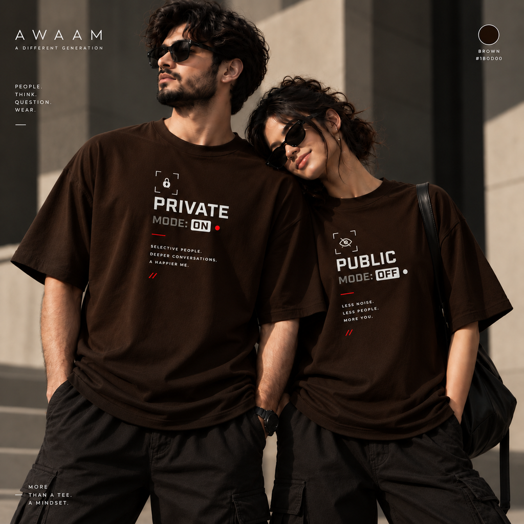 AWAAM Private/Public Mode Couple T-Shirt Set